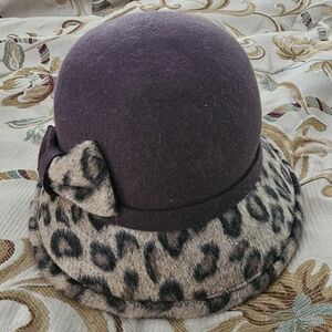 Elegant Brown and Leopard Print Hat